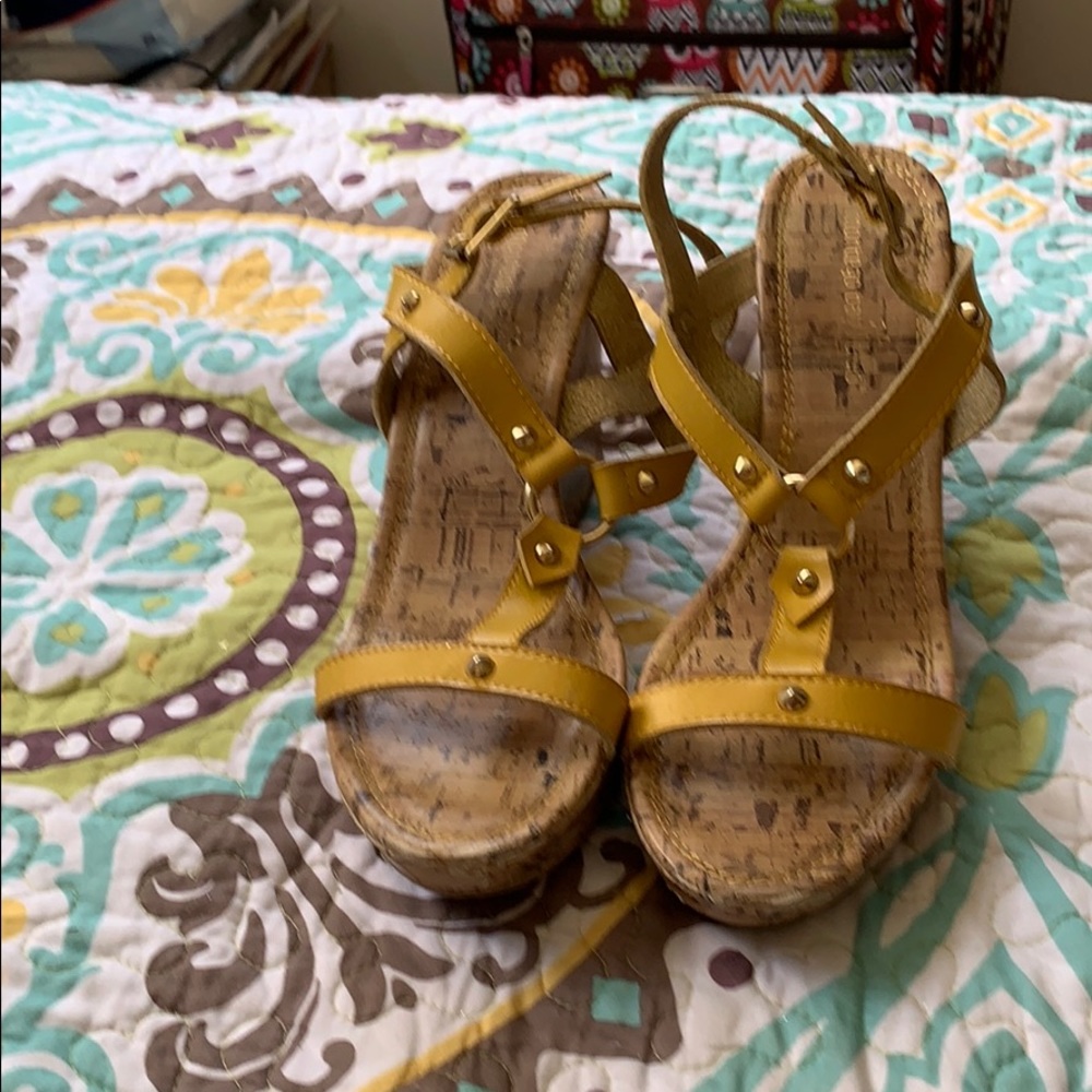 Yellow Montego Bay club wedge sandal